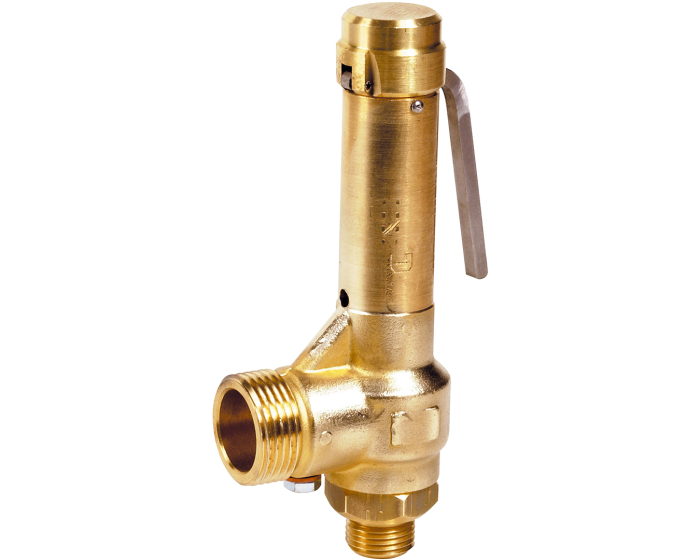 Brass threaded safety valve pipe outlet and lever 0-12bar